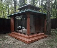 Закрытая беседка Гонконг с панорамным остеклением