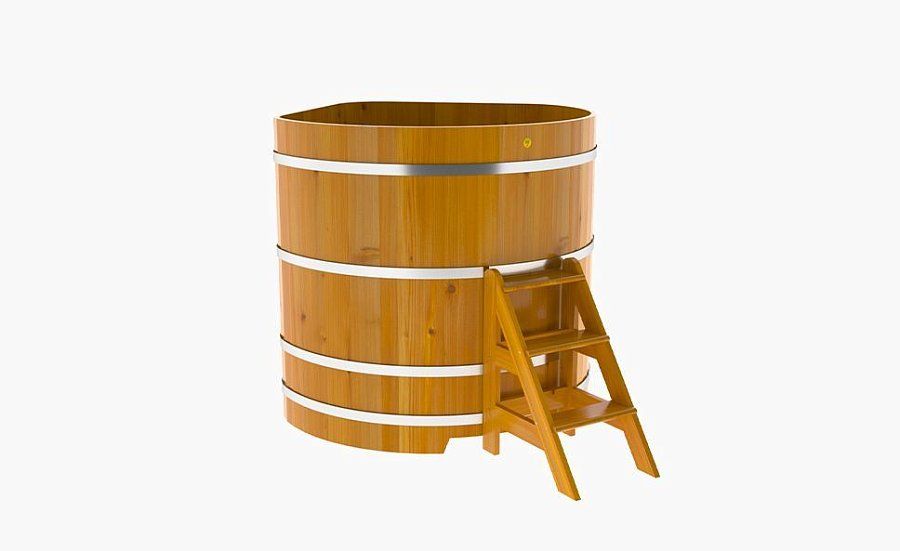 Купель угловая 1,37Х1,37 из лиственницы, высота 1400