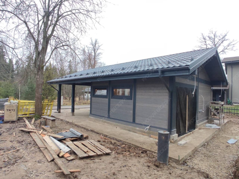 Навес для машин с хозблоком РАФ