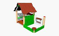 Домик Хижина с песочницей