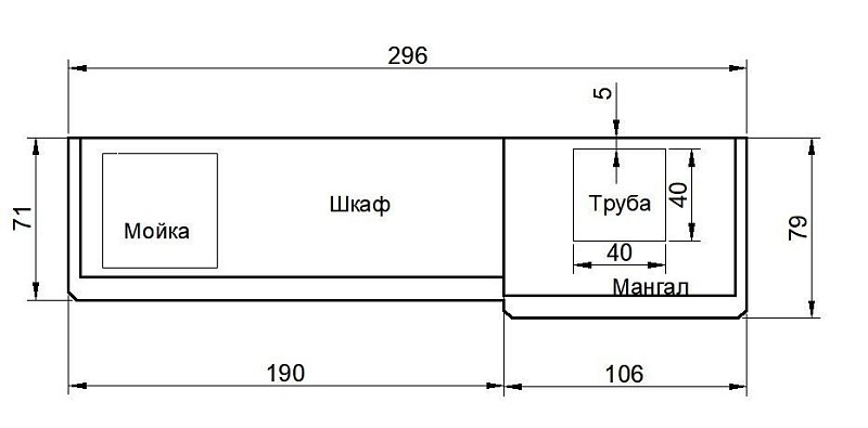 Мангал со шкафами Средиземноморье