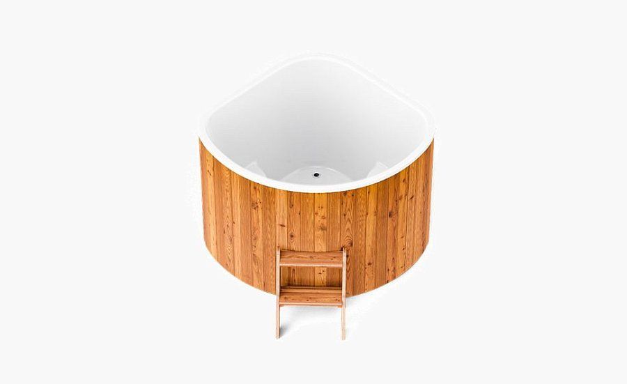 Композитная купель с отделкой из термодерева CORNER 160, Сосна