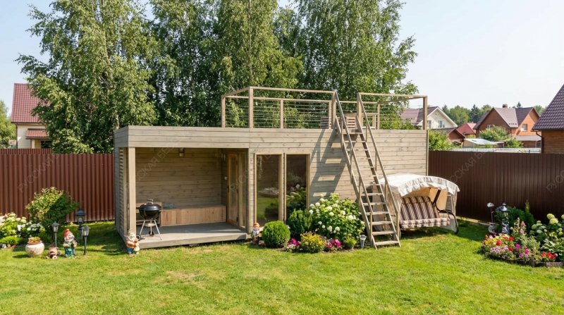 Двухэтажная беседка Лесное озеро