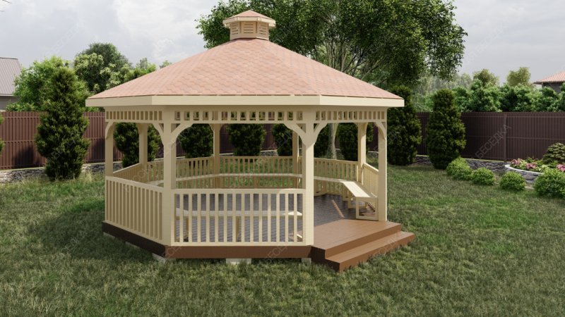 Восьмигранная беседка АЛАФИ