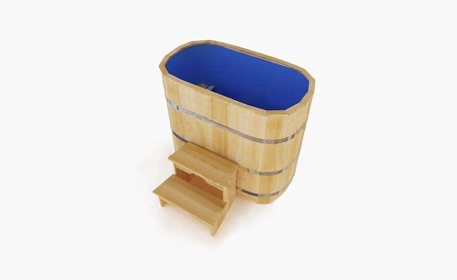 Купель овальная из кедра с пластиковой вставкой ПРЕМИУМ8 1.4х0.78х1.4